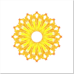 Yellow mandala Posters and Art